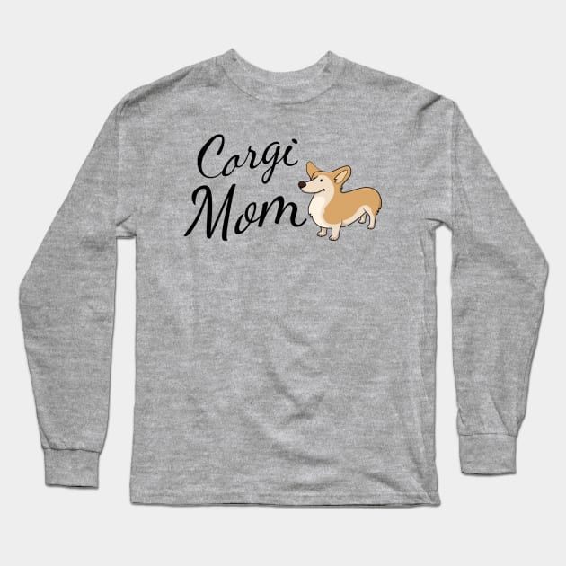 Corgi Dog Mom Long Sleeve T-Shirt by tribbledesign